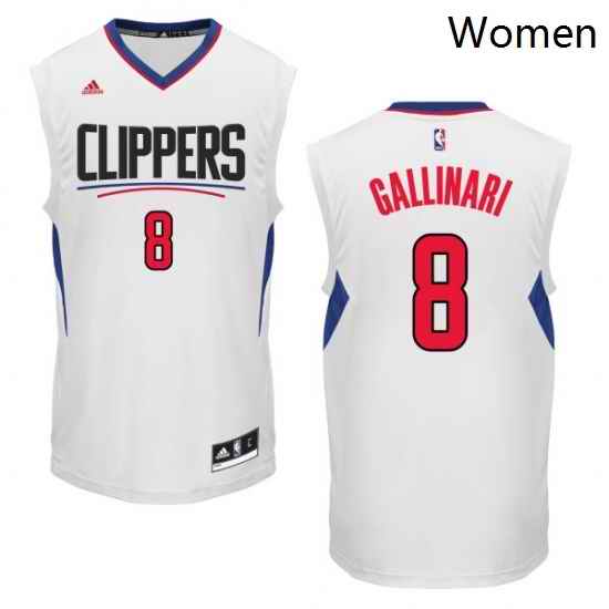 Womens Adidas Los Angeles Clippers 8 Danilo Gallinari Authentic White Home NBA Jersey